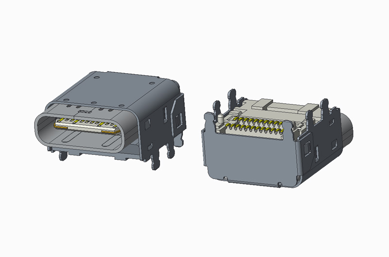 USB 3.1 GEN2 TYPE C REC  24P 双SMT CH3.4 L11.10 外壳脚距3.00