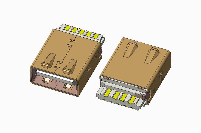 USB 3.0 AF 180度 焊线 无卷边 带护套
